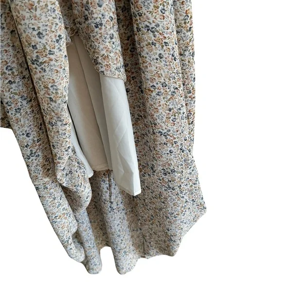 Wishlist Apparel Floral Cream Maxi Ruffle V-neck Lined  Boho Dress Sz Medium - Picture 11 of 14